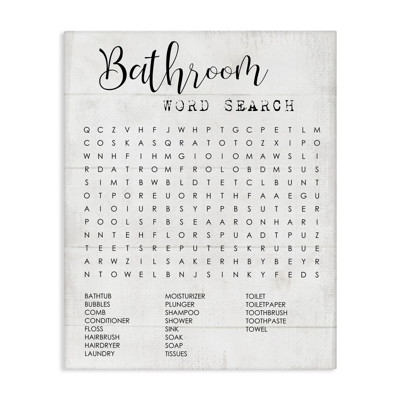 Stupell Industries Bathroom Word Search Family Fun Canvas Wall Art